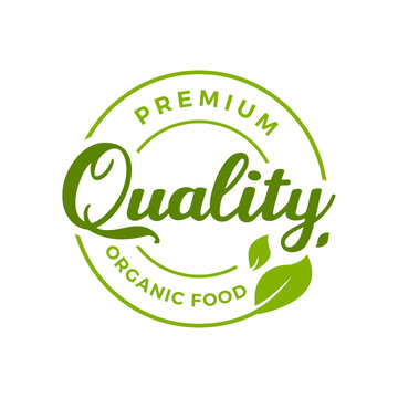 Premium organic food eco bio logo badge quality icon template