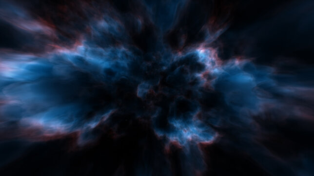 Planetary nebula in space. Cloud of ionized gas, collapse of star. Outer space. Sci-fi space, chemical evolution of galaxies. 3d render