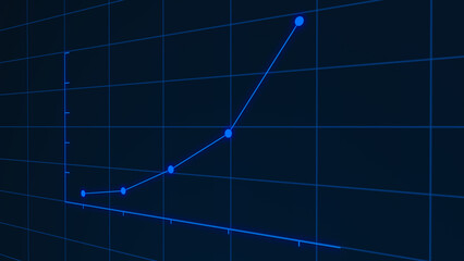 Creative 3d infograph chart animation. Stock growth, business growth animated chart.