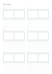 Note, scheduler, diary, calendar planner document template illustration. photo diary.