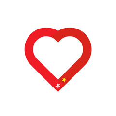 friendship concept. heart ribbon icon of hong kong and vietnam flags. vector illustration isolated on white background