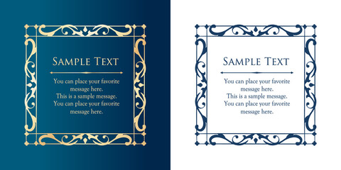 オシャレなフレーム。デザインテンプレート。ゴージャスな額のセット。