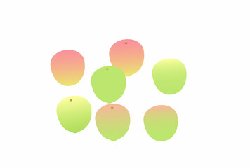 熟し始めた梅の実のイラスト