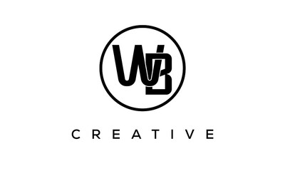 Monogram / initial letters VB creative corporate customs  typography logo design. spiral letters universal elegant vector emblem with circle  for your business and company.