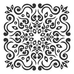 Ornament of silhouette vegetation. Decorative element. Print for the cover of the book, postcards, t-shirts. Illustration for rugs.