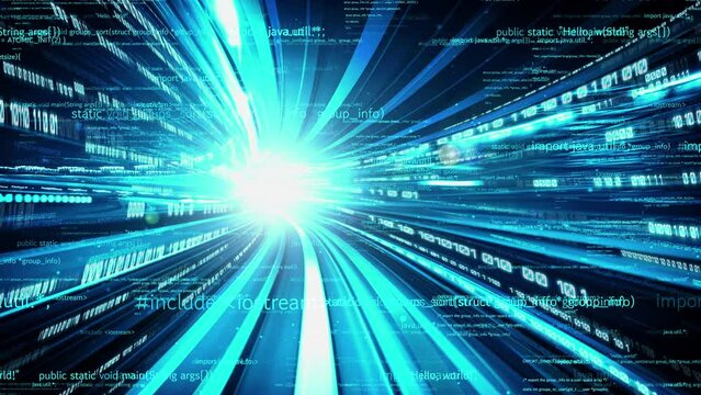 Software development, application programming code and tacit computer coding . Concept of smart digital transformation and technology disruption that changes global trends in new information era .