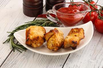 Chicken breast shashlik - grilled meat