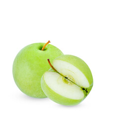 Fresh green apple isolated on white background