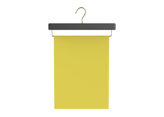 Paper Poster on Hanger Mockup Isolated On White Background.3d illustration