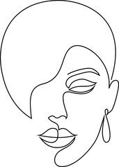 Abstract Woman face Line Art - obrazy, fototapety, plakaty