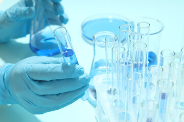 Concept of science with different laboratory accessories