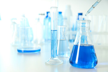 Concept of science with different test tubes