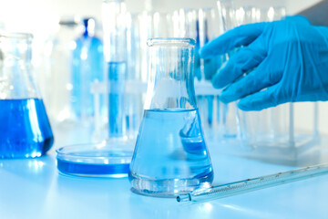 Concept of science with different test tubes