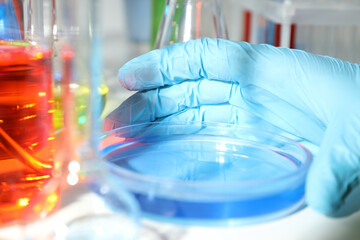 Concept of science with different test tubes