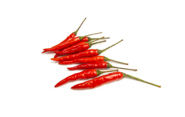 Red chili peppers isolated on white background.