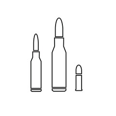 bullet Vector linear illustration. 
Vintage bullet, great design for any purposes. Simple vector illustration. Vintage vector set. Creative concept.