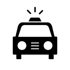Taxi icon with light on. Vector.