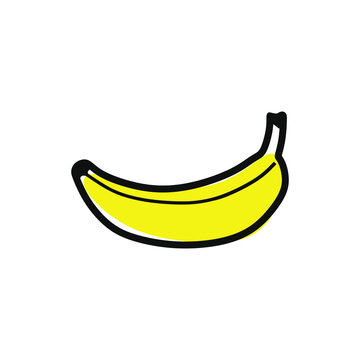 Trendy banana, great design for any purposes. Vector drawing. Vector outline illustration. Vector pattern. Natural abstract art. Abstract art background vector. 