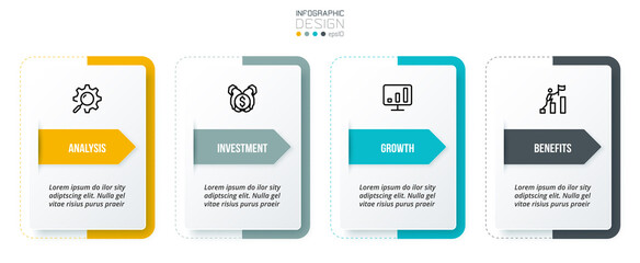 Infographic template business concept with step.