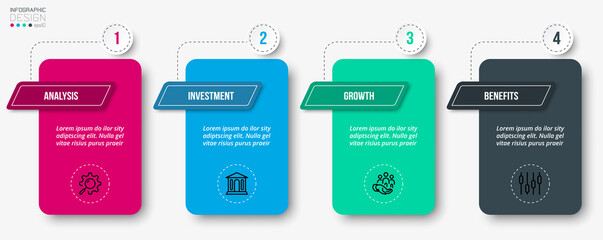 Infographic template business concept with step.