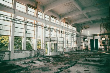 Interior of a ruined building
