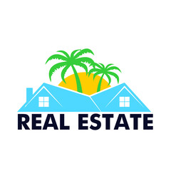 simple real estate logo design vector