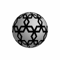 Sphere with geometric ornament. Vector illustration.