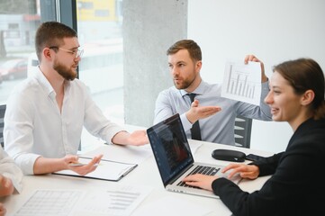 Group of young people in business meeting