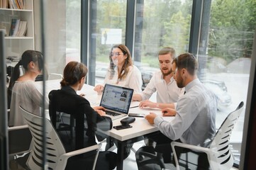 Group of young people in business meeting