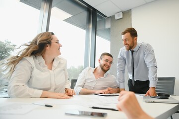 Business people working on project in office