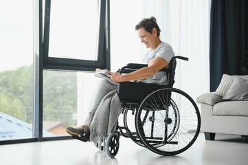 Senior woman on a wheelchair