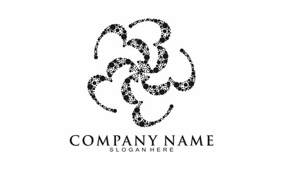 Fototapeta premium Number 3 round illustration vector logo