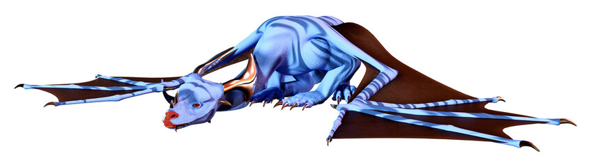 3D Rendering Fairy Tale Dragon on White