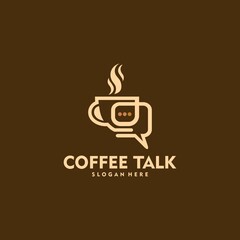 Logo template coffee talk logo vector Coffee logo design with Talk Icon illustration

