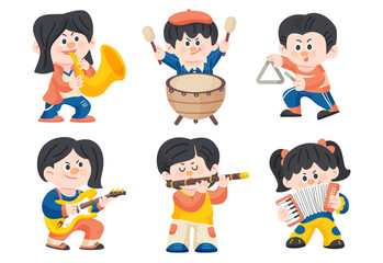 Illustration of a character playing a musical instrument