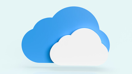 Fototapeta premium The cloud on blue background for it or technology concept 3d rendering