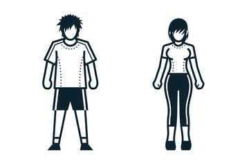 Sport Player, People and Clothing icons with White Background
