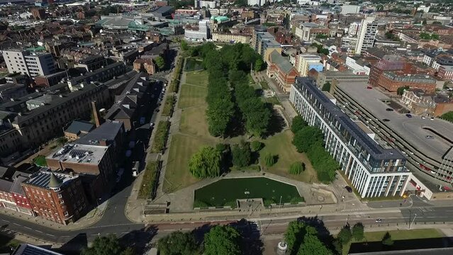 aerial view of Queens Gardens, Kinston upon Hull 