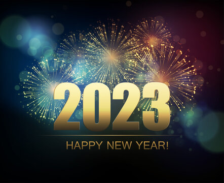 2023 New Year Abstract background with fireworks. Vector