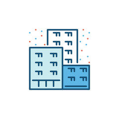 City Smog or Dust Pollution vector concept colored icon