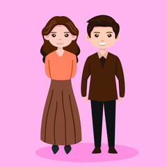 illustration of a couple, couple avatar, couple cartoon