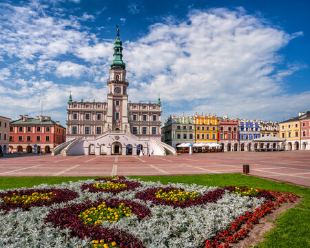 Town hall and market square in Zamość