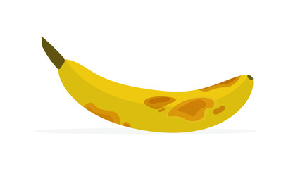 Banana, spoiled, rotten, darkened, illustration