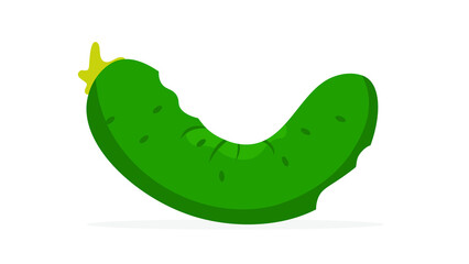 Stale spoiled cucumber, illustration, vector