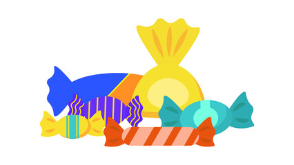 Candies in wrappers, illustration, vector