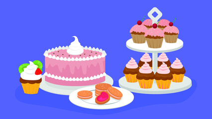 candy bar on blue background