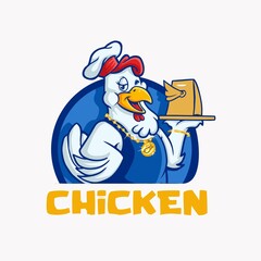 chicken food delivery design vector