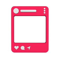 Stylized 3D Instagram Frame Illustration