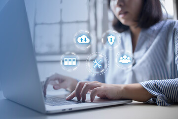 Document Management System (DMS) Online Document Database and automated processes to manage files, knowledge, and documents in an organization effectively with ERP, enterprise business technology.