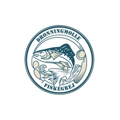 Obraz premium fish logo design vector vintage